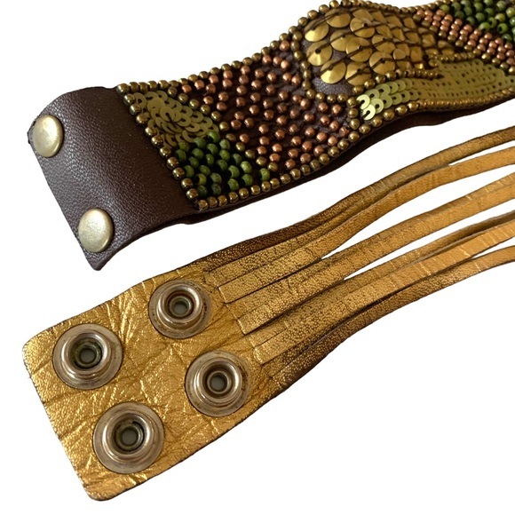 Metallic Leather Bracelets - Picture 3 of 6